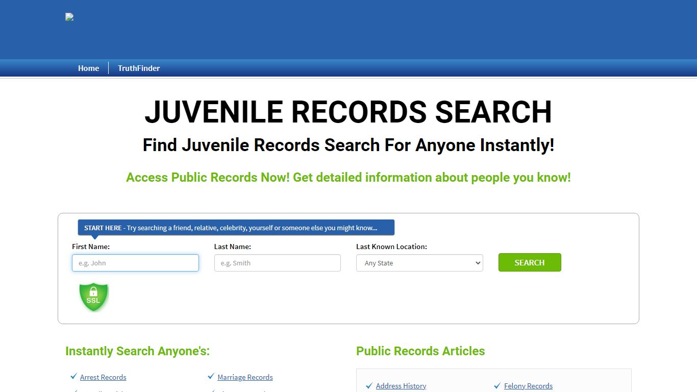 Find Juvenile Records Search For Anyone Instantly!