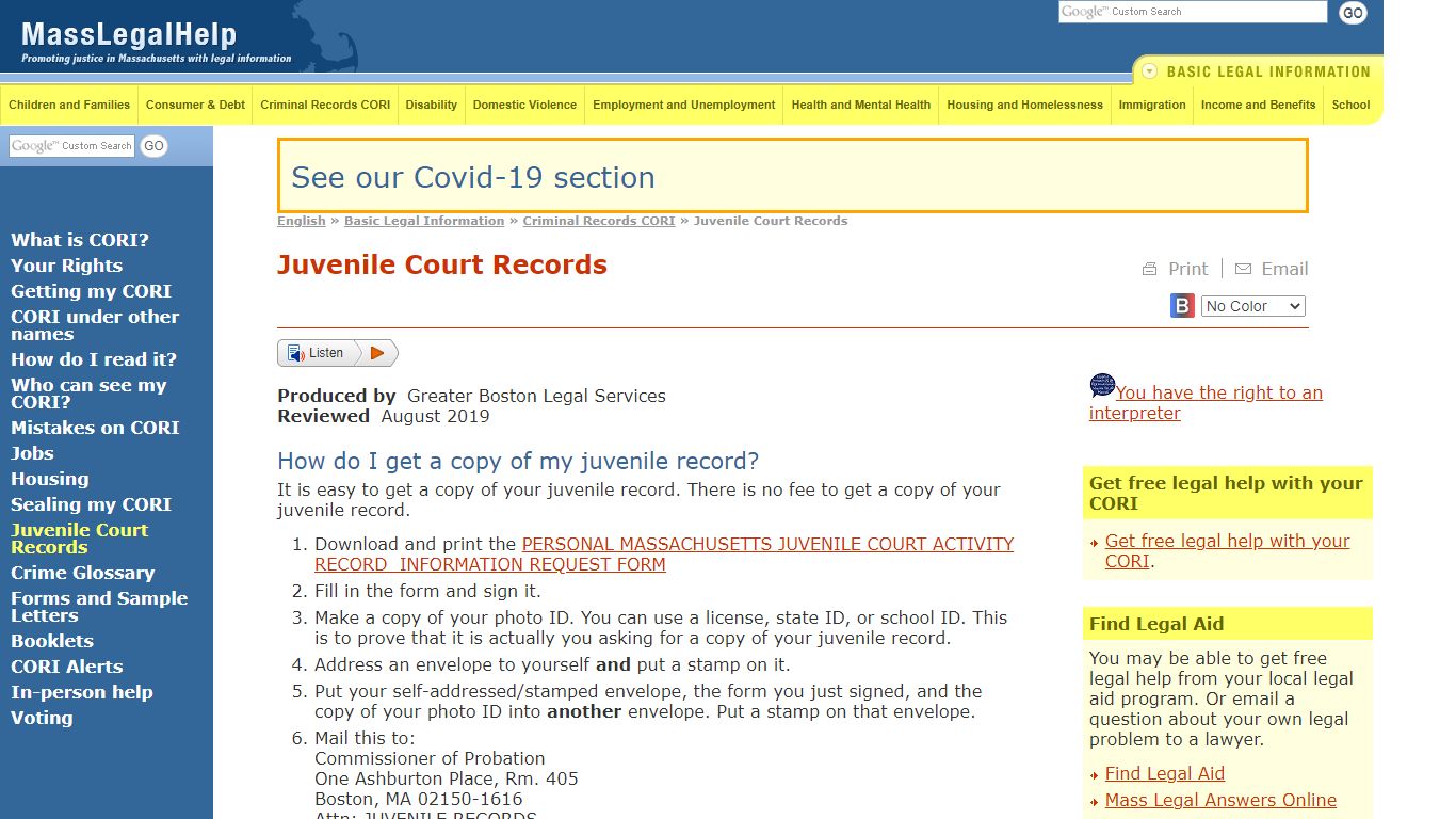 Juvenile Court Records - MassLegalHelp